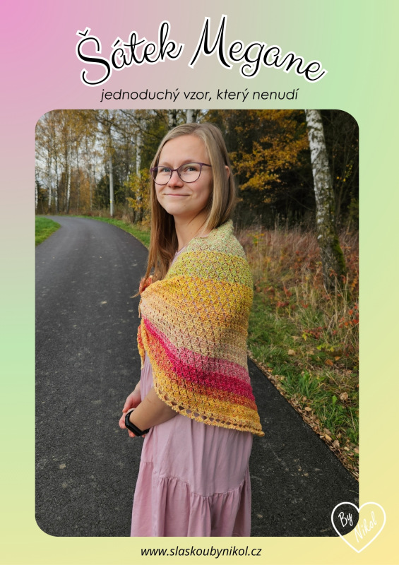 Háčkovací sada - Šátek Megane - varianta Sunset 3